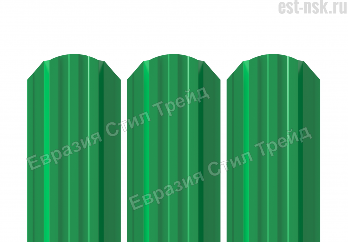 Штакетник "Евротрапеция" RAL 6029 Мятно-зелёный
