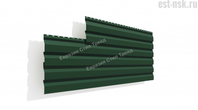 Металлический сайдинг Корабельная доска Pe 0.5 | RAL 6005 Зелёный мох