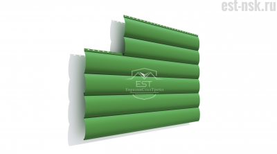 Металлический сайдинг Блок-Хаус Pe 0.45 | RAL 6029 Мятно-зелёный