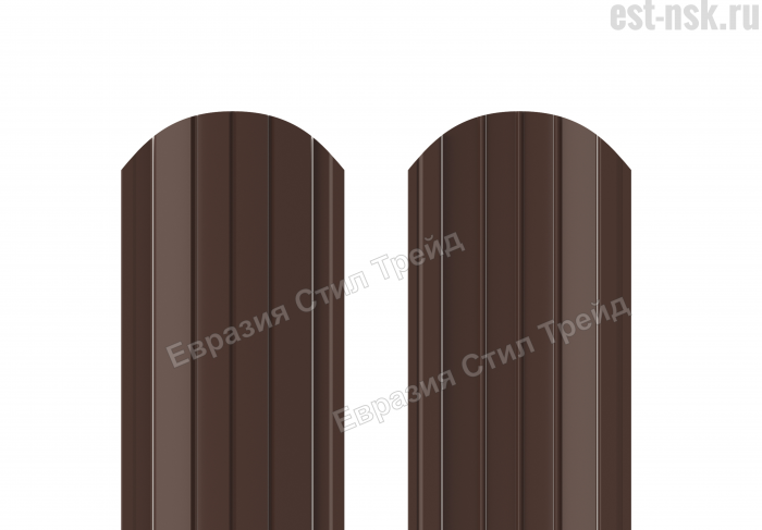 Штакетник "Европланка Престиж" двусторонний RAL 8017/8017 Коричневый шоколад