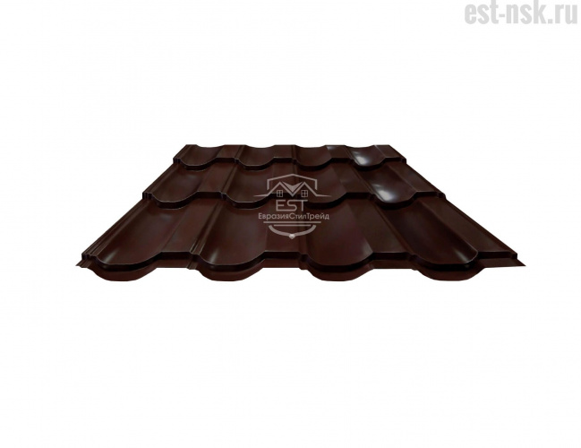 Металлочерепица Панорама Pe 0.5 | RAL 8017 Коричневый шоколад