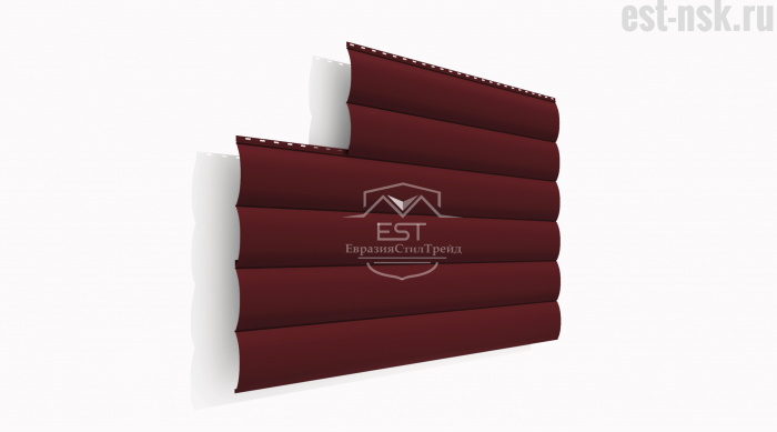 Металлический сайдинг Блок-Хаус Pe 0.45 | RAL 3005 Красное вино