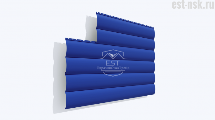 Металлический сайдинг Блок-Хаус Pe 0.5 | RAL 5005 Cигнальный синий
