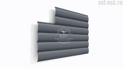 Металлический сайдинг Блок-Хаус Pe 0.45 | RAL 7024 Серый графит