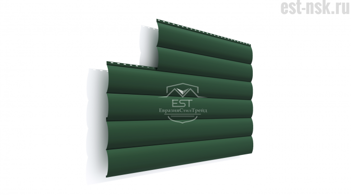 Металлический сайдинг Блок-Хаус Pe 0.5 | RAL 6005 Зеленый мох