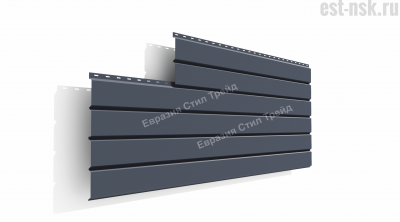 Металлический сайдинг Брус Pe Эконом 0.4 | RAL 7024 Серый графит