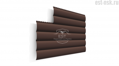 Металлический сайдинг Блок-Хаус Pe 0.5 | RAL 8017 Коричневый шоколад