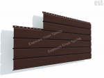 Металлический сайдинг Брус 3D Pe Эконом 0.4 | RAL 8017 Коричневый шоколад
