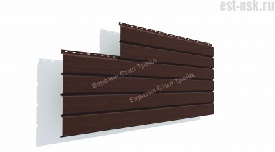 Металлический сайдинг Брус 3D Pe 0.5 | RAL 8017 Коричневый шоколад