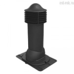 Труба вентиляционная неутепленная Viotto с универсальным проходным элементом, 110х550 мм, Чёрный